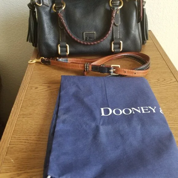 DOONEY & BOURKE FLORENTINE MICRO SATCHEL NAVY BLUE LEATHER - Picture 2 of 14